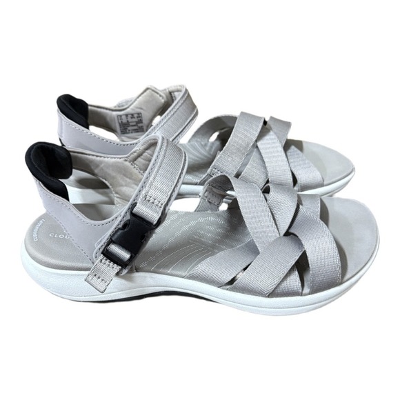 Clarks MIRA TIDE Cloudsteppers Gray Designer Comfort Sandal Size 7 - Picture 1 of 7